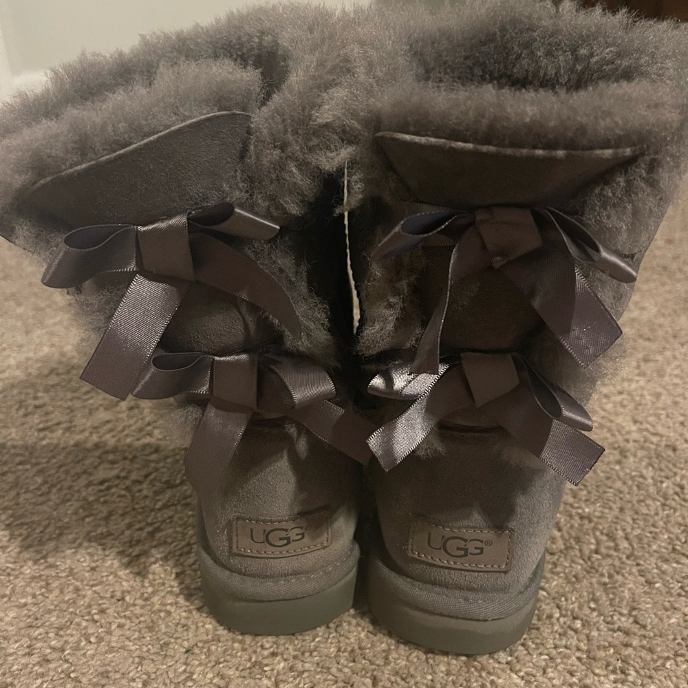 UGG Charcoal Bow Accent Boots